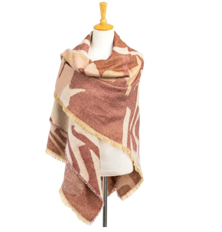 Factory Quality Ladies Classical Acrylic Woven Scarf Wrap Poncho Shawl