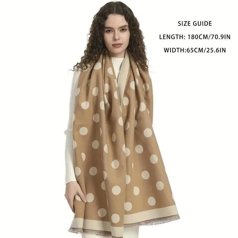 Double Sided Polka DOT Scarf Elegant Two Colors
