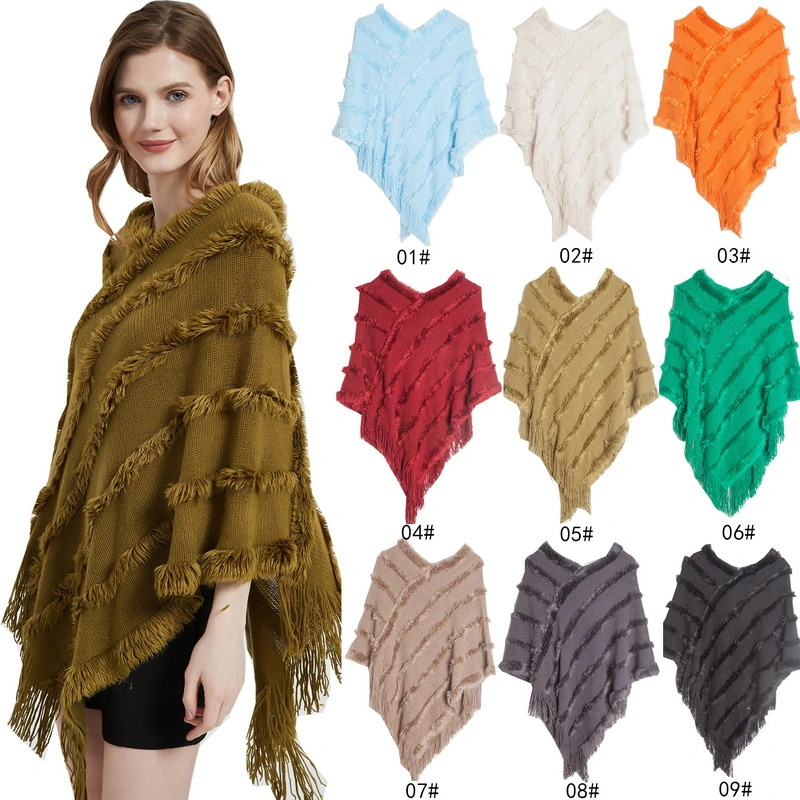 Custom Winter High Quality Poncho Wrap Shawl for Women