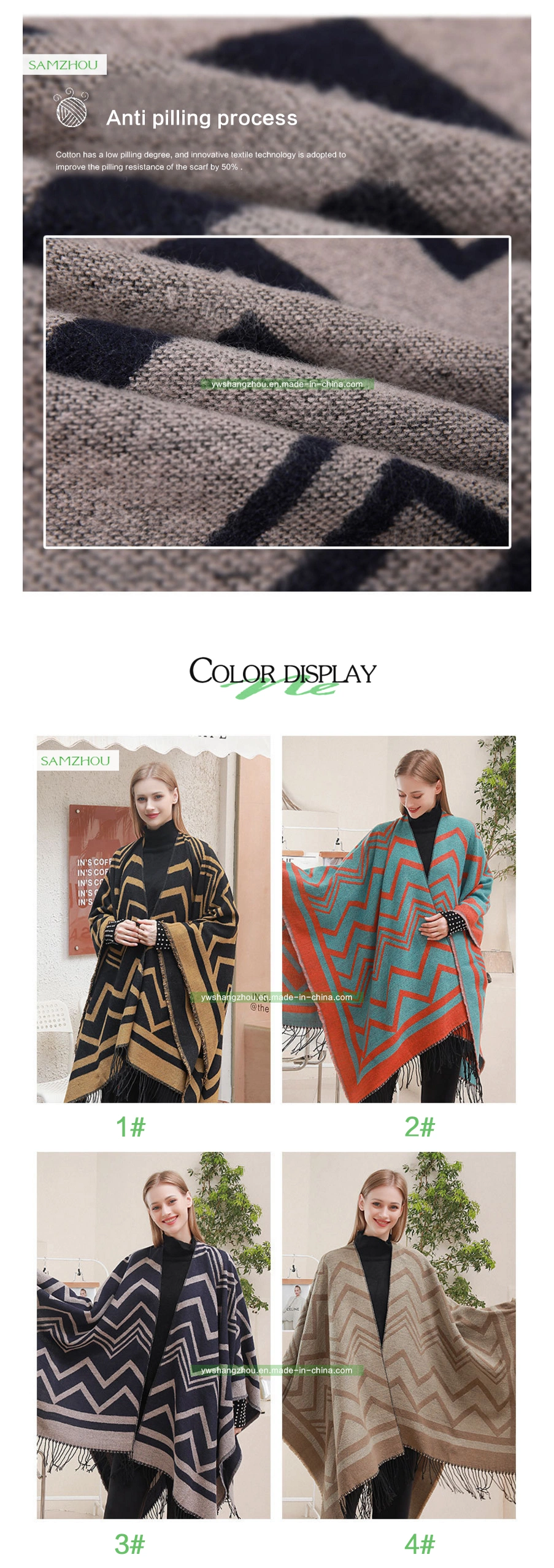 Fashion Split Cape Fashion Scarf Lady Cashmere Western Shawl Winter