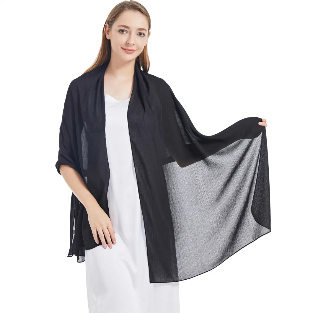 Trendy Women&prime; S Black Chiffon Poncho Shawls and Wraps Scarf