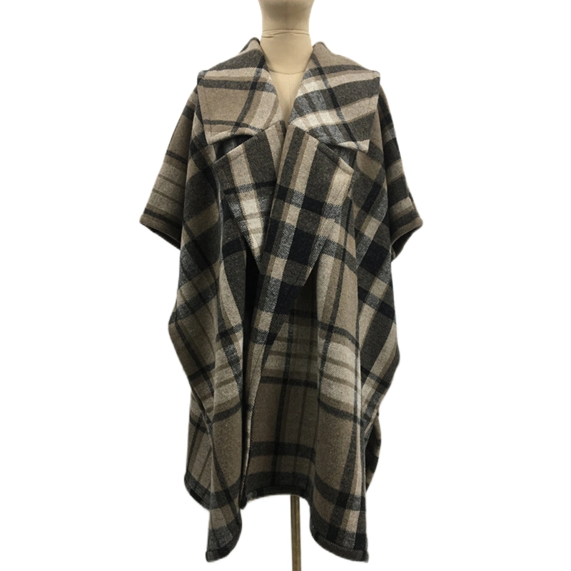 Fashion Thick Winter Plaid Women Warm Long Scarf Oversized Poncho