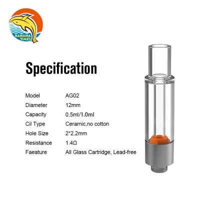 Bb Grade Ceramic Coil Empty 2000mg Vape Carts Glass Tank Vaping Pen Cartridge 0.5ml 1ml All Glass Vape Cartridges