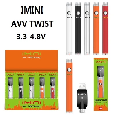 Best Original Imini 380mAh Variable Voltage Preheating Battery E Cigarette 510 Thread for Thick Oil Vape Cartridges 3.3-3.8-4.3-4.8V for Vapor E Zigarette Vapou