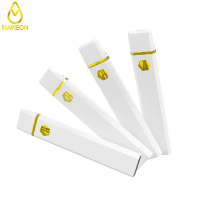 Makeon D10 1ml Empty Custom Vape Flat Disposable Vape Pen Ceramic Coil Pod Thick Oil Delta Vape OEM Packaging Box