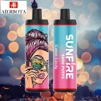 Wholesale Price Vape Pen Sunfire LED Logo Electronic Cigarette Rechargeable Mesh Coil Disposable Vape 6000 7000 8000 Puffs for Manufacturer Supply