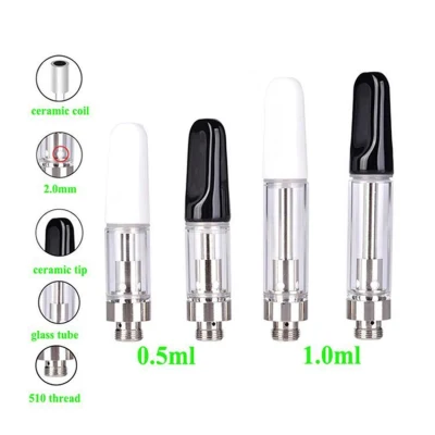 Custom Logo Ceramic Coil Atomizer 510 Empty Pen 1ml and 0.5ml Vape Cartridge Full Glass Vape Pen Cartridge