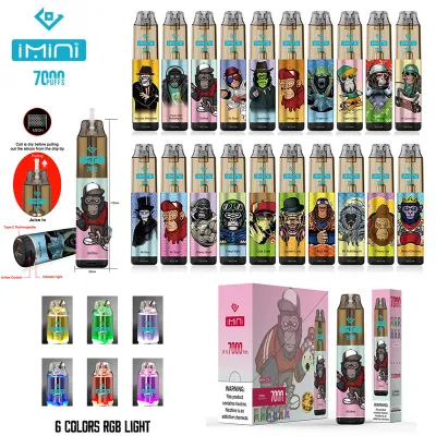 E Cigarette Tornado 7000 8000 Puffs Disposables Vapes Disposable Imini Puff 7K Rechargeable 850mAh Battery 15ml Capacity 50mg Vaper Desechables