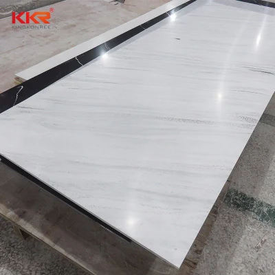 White Marble Artificial Stone Solid Surface Slab for Countertop Buliding Material