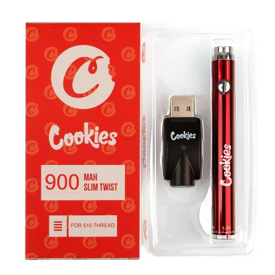 Cookies Battery Vape Pen USB Charger Blister Kits 350 900mAh Bottom Spinner 3.3-4.8V Preheat VV Cartridge Batteries for EGO 510 Thread Tanks Atomizer
