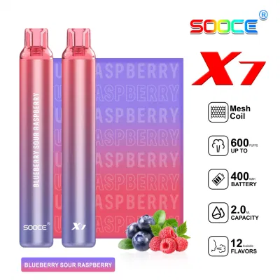 600puffs Sooce X7 Disposable Vape Peach Ice 2ml 2%Nic
