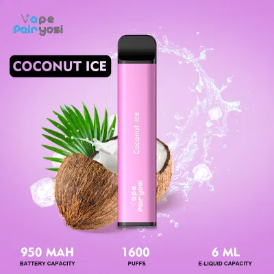 Hot Sale Square Disposable Vape with 1600 Puff 6.0ml Nic Salt E-Liquid