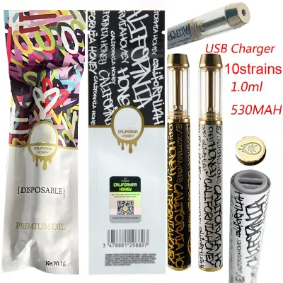 Empty Rainbow California Honey Disposable Vape Pen Cartridge with Retail Bag