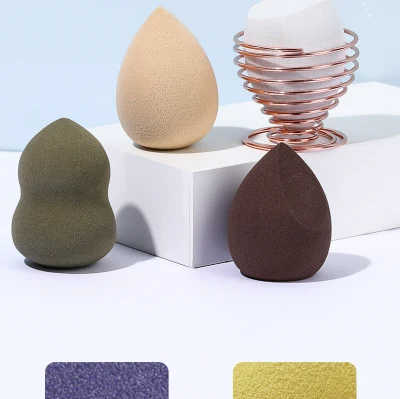Ultra-Soft Makeup Egg 4 Packs Plus Support Set Which Will Become Large in Case of Water Dry and Wet Powder Puff