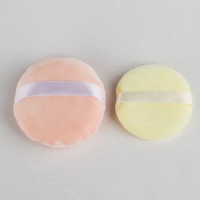  Hot Selling Large Loose Powder Puff Ultra Soft Velour Body Puff with Ribbon
