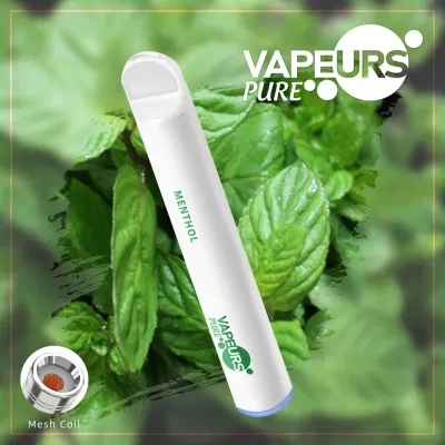 Hot Selling Spain Europe Wholesale Silicone Drip Tip Vapeurs Pure Tpd 600 Puffs Disposable Electronic Cigarette E Cig Shop