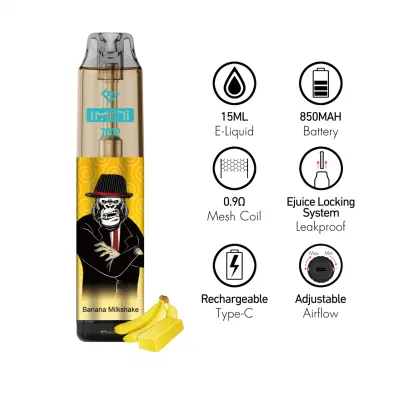 Good Quality Imini E CIGS Go Disposable E Cigarette Bar 8000 Puffs Type-C Rechargeable Vape Pen Pod Salts 0mg 20mg 30mg Nicotine Disposable Electronic Cigarette