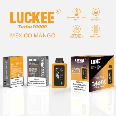 Wholesale &nbsp;Airflow Adjustable Disposable Vape with LED Indicator Luckee Turbo 10000puffs Vaporizer Electronic Cigarette &nbsp;Electronic Cigarette Square Disposable
