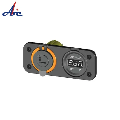 12V Mounting Panel Meter Socket &amp; Cigarette Lighter Socket
