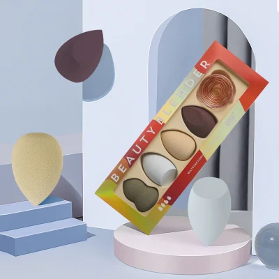 Ultra-Soft Makeup Egg 4 Packs Plus Support Set Which Will Become Large in Case of Water Dry and Wet Powder Puff
