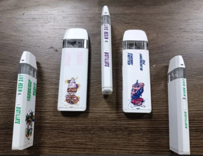 Custom Printing Dual Coil Tank Vaporizer 1ml + 1ml Pod Bar 300mAh Rechargeable Disposable Vape