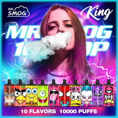 Top Quality Mr Smog King 10000 Puffs Horizontech Wotofo Square Disposable Vape E Hookah Charger