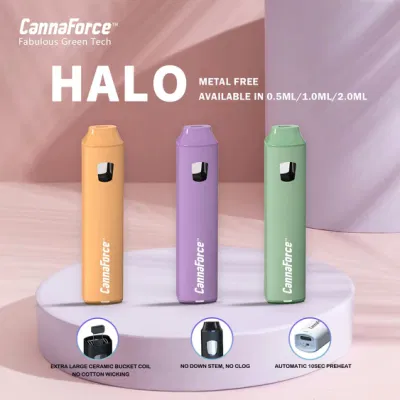 Cannaforce Postless 0.5/1.0/2.0ml Cartridges Hhc Oil Vape Rechargeable Disposables for Live Resin Live Rosin