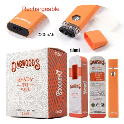 Dabwoods Hexagon Window Disposable Vape Pens 1.0 Capacity Empty Vape Pen OEM Brand Logo