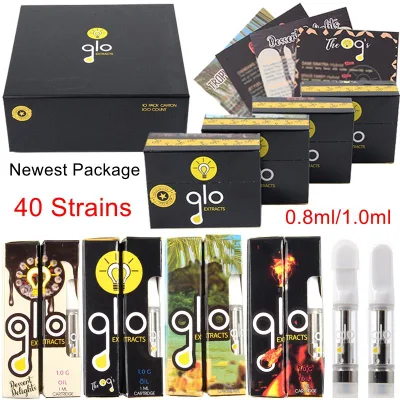 Glo Cartridges with Packaging Box 4 Style Available Ceramic Coil Glass Oil Tank Disposable Vape Pen