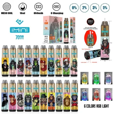 Electronics Authentic Imini Monster 7000 8kpuffs Disposable E Cigarettes Device Powerful Battery 15ml Prefilled Cartridge Mesh Coil Vs Sunfire 7000 9K 15K Puffs