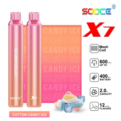 600puffs Sooce X7 Disposable Vape Peach Ice 2ml 2%Nic