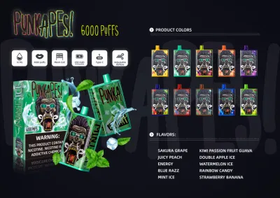 Punk Apes 16ml 6000 Puffs Disposible Vape E-CIGS Adjustable Airflow