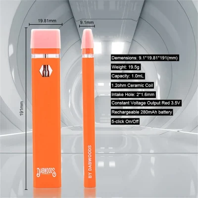 Dabwoods Hexagon Window Disposable Vape Pens 1.0 Capacity Empty Vape Pen OEM Brand Logo