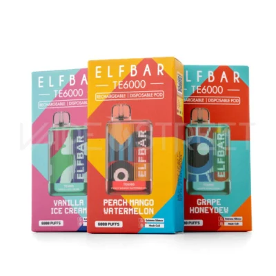 Wholesale I Shenzhen Vape Pen Pod Elf E Cigarette Vaporizer Wape Te5000/Te6000 Puff 0/2/5% Nicotine Electronic Cigarette Disposable Vape Amazon E-Cig Bar