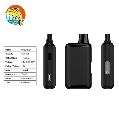 Alabama Wholesale Square Empty Cookie 4ml/3ml Thick Oil Disposable Pod Vapes Recharge 3gram/4gram Hhc Oil Disposable Vape Pen with Preheat Button