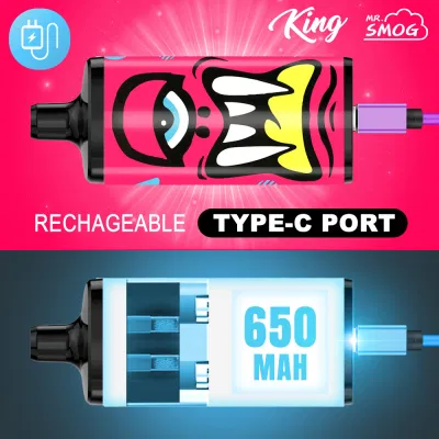 OEM Wholesale Disposable Vape Pen Electronic Cigarette Mesh Coil Bottom Airflow Control 10000 Puff Bar Pod Mr Smog King 10K Dry Herb Vaporizer