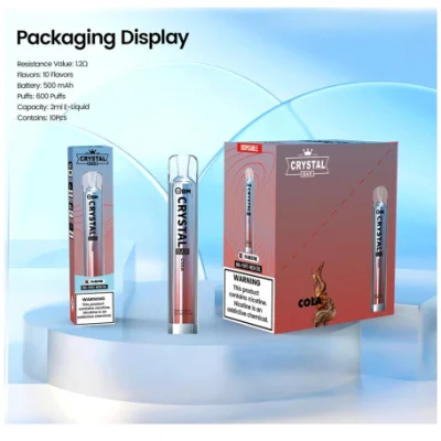 in Stock Now Fast Delivery Vape Disposable Pod Pen 2% Nic Salt E Cig Puff 600 Crystal Vape
