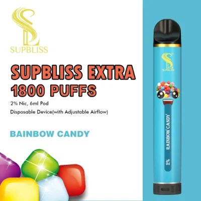 Kiwi Strawberry 12 Colors Supbliss Extra Disposable E Cigarette 1800puffs Electronic Cigarette Pod