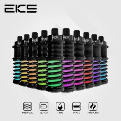 Eks Damper 12ml 7000puffs Disposable Rechargeable OEM/ODM Manufacturers Wholesale Vape Electronic Cigarette Vape