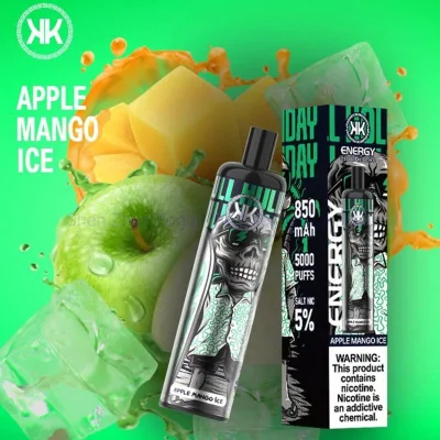 Kk Energy Disposable Cigarettes 5000 Puffs Rechargeable Pod 850mAh 12ml 5% Vape Pen 12 Choice USA Mesh Coil Airflow Control Vape