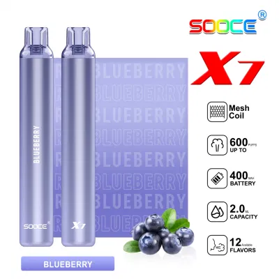 600puffs Sooce X7 Disposable Vape Peach Ice 2ml 2%Nic