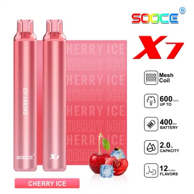 600puffs Sooce X7 Disposable Vape Peach Ice 2ml 2%Nic