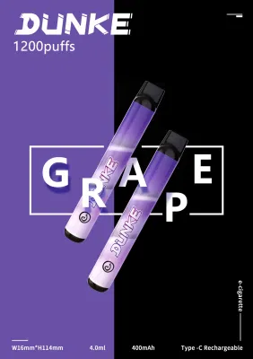 Dunke Wholesale 4ml E Liquid 1200 Puff Box Style Disposable Vape Mod Kit Mesh Coil OEM&ODM Vape Pod Bar Vaporizer Wape Vaporizador Desechable E Zigaretten Smok