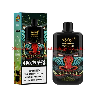 Wholesale Original Puff Bar Ultra Upgrade Version R and M Monster Mesh Coil 6000 Puffs Logo Custom Disposable Vape Pen