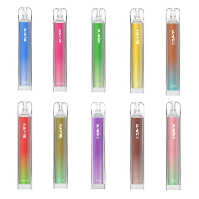 Sunfire Disposable Vape 600 Puffs Prefilled Vapour Crystal Bar 600 Puff 2ml Vapes Design Vape Pen 2% 20mg Mesh Coil Vaporizer Pen