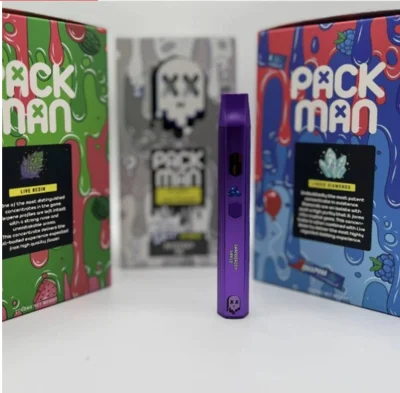 Packman Disposable Pod 2ml D8 Hhc Empty Vape Pen Type-C Charge Preheat and Voltage Adjustable E Cigarette Disposable Vape Pack Man
