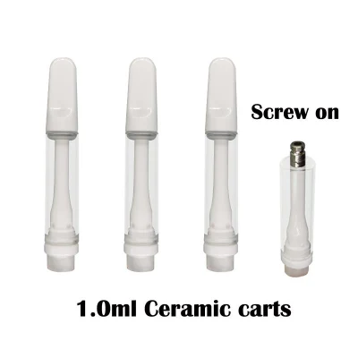 Custom Logo Ceramic Coil Atomizer 510 Empty Pen 1ml and 0.5ml Vape Cartridge Full Glass Vape Pen Cartridge