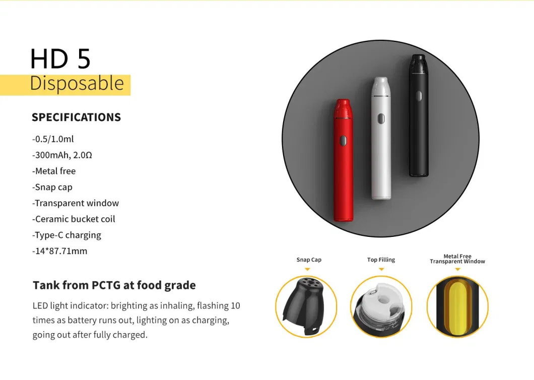 New Metal-Free Vaporizer Rechargeable Sirius Pod Device Ceramic Coil Disposable Vape Pen Kung Vapes