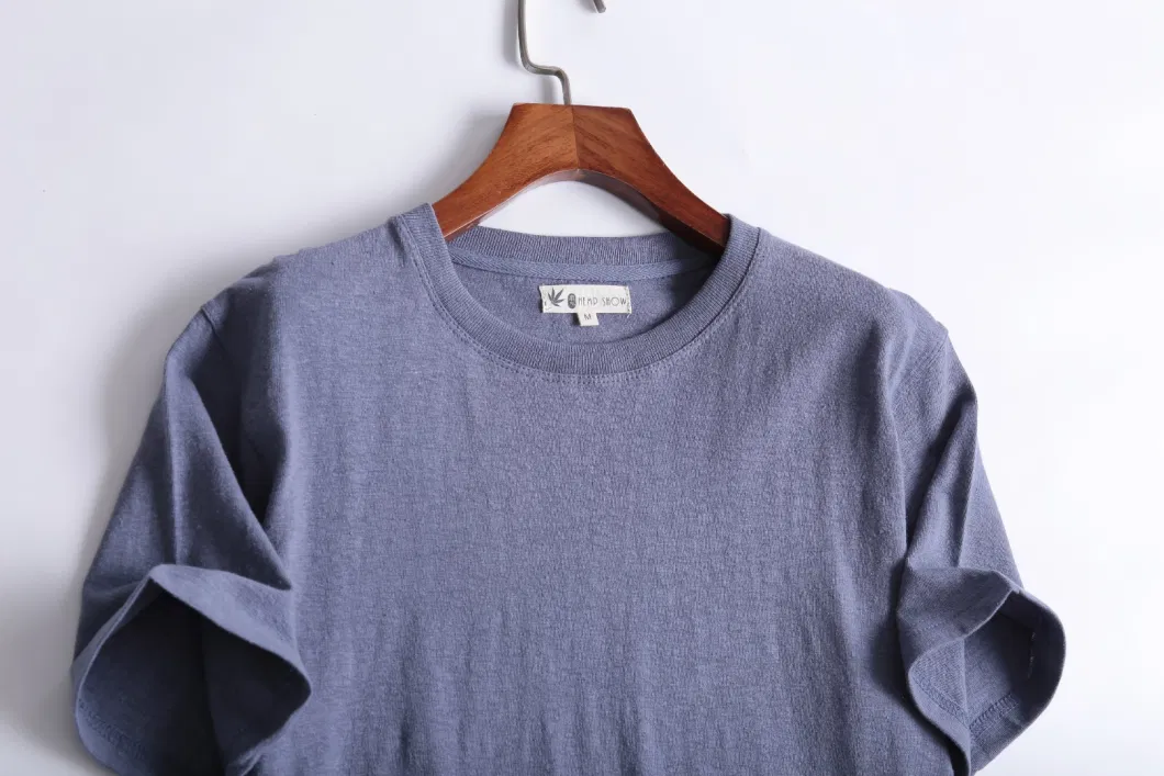 Men&prime; S Hemp Organic Cotton Eco-Friendly Round Neck T-Shirt (MST-180)