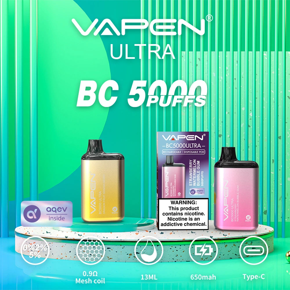 Vapen Ultra Bc5000 World Rechargeable Type-C E- Cigarette Starter Kits Pod Device Metallic Gradident 13ml Pre-Filled Wholesale Vape Pen 5000 Puffs